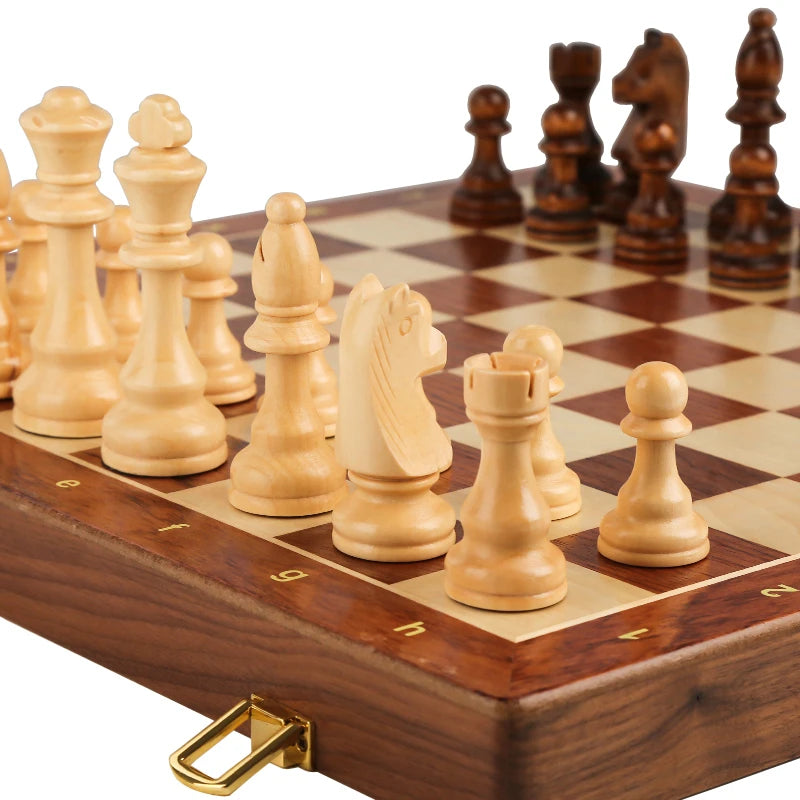 Wooden Folding Traditional Classic Chess Set