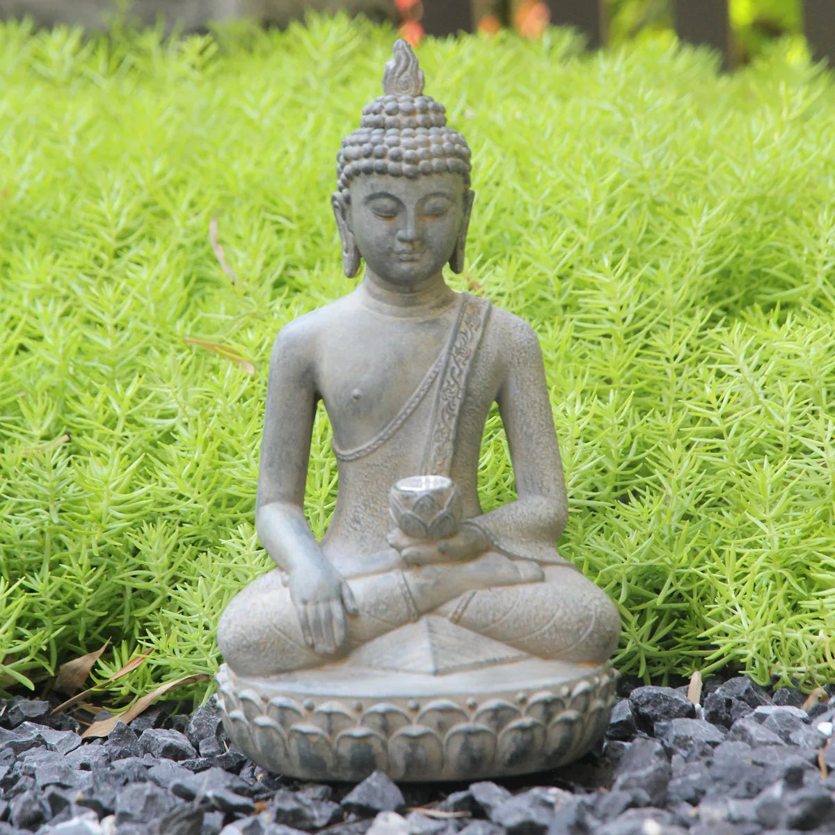 Zen-Inspired Solar-Powered Buddha Statue