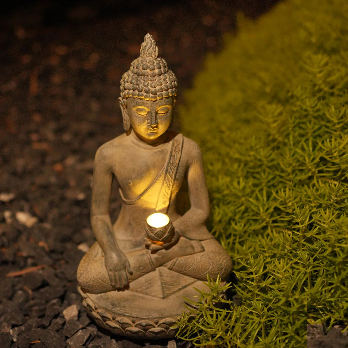 Zen-Inspired Solar-Powered Buddha Statue