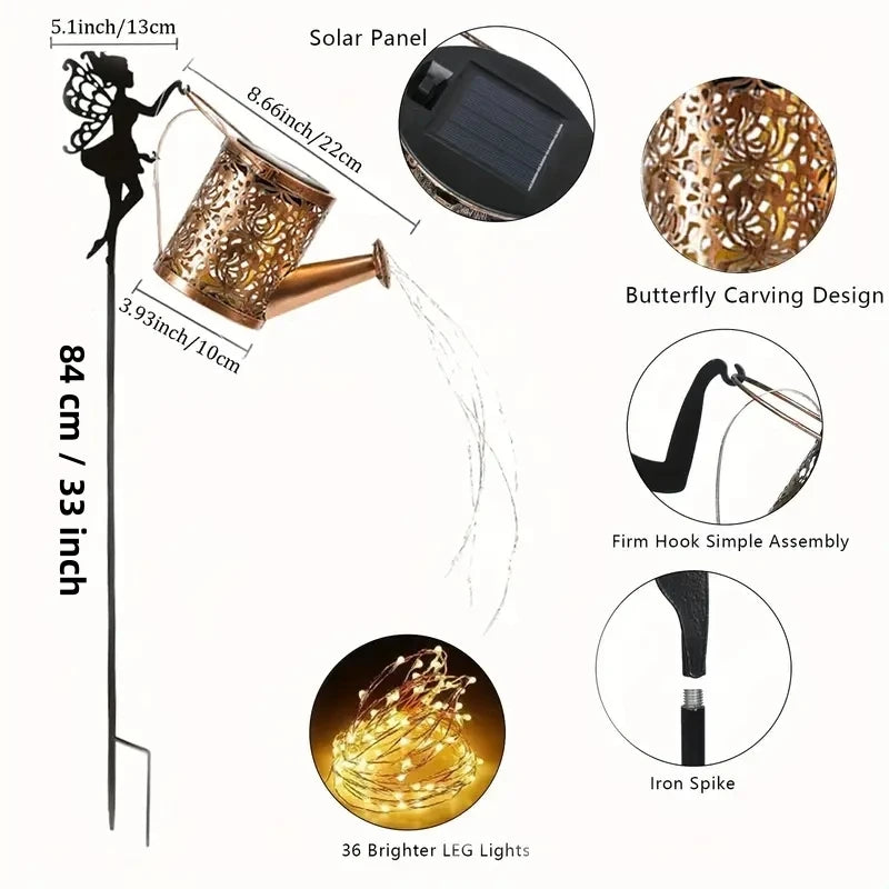 Outdoor Solar Watering Can Lights