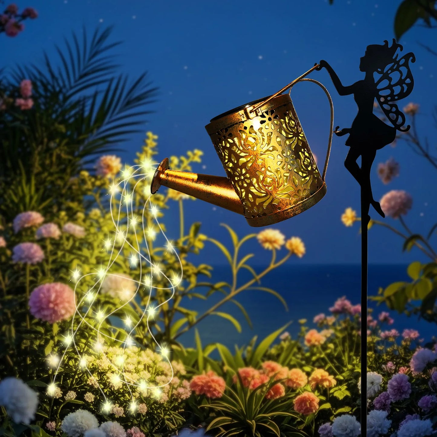 Outdoor Solar Watering Can Lights