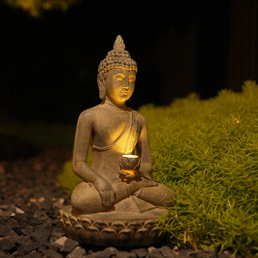 Zen-Inspired Solar-Powered Buddha Statue