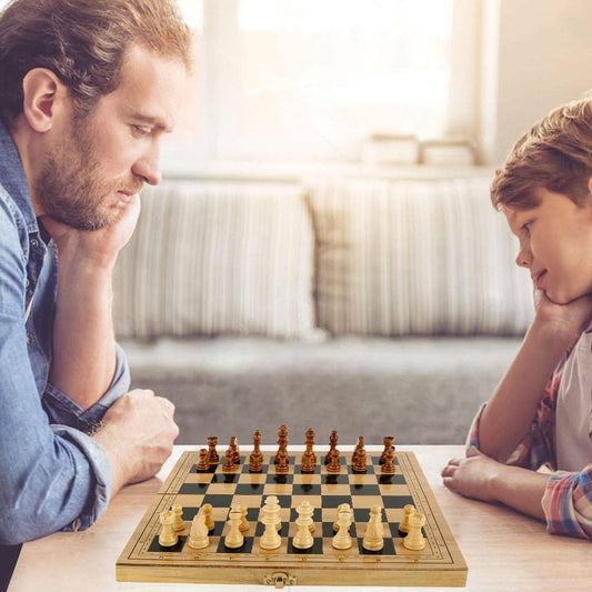 Wooden Folding Traditional Classic Chess Set