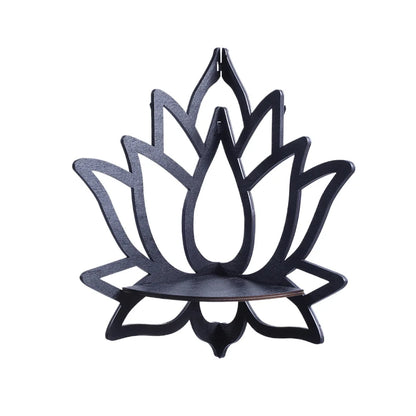 Elegant Wooden Lotus Display Shelf