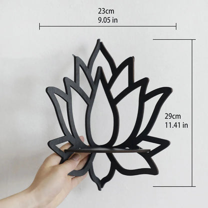 Elegant Wooden Lotus Display Shelf