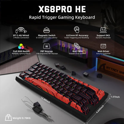 Ultra-Responsive Hall Effect Gaming Keyboard