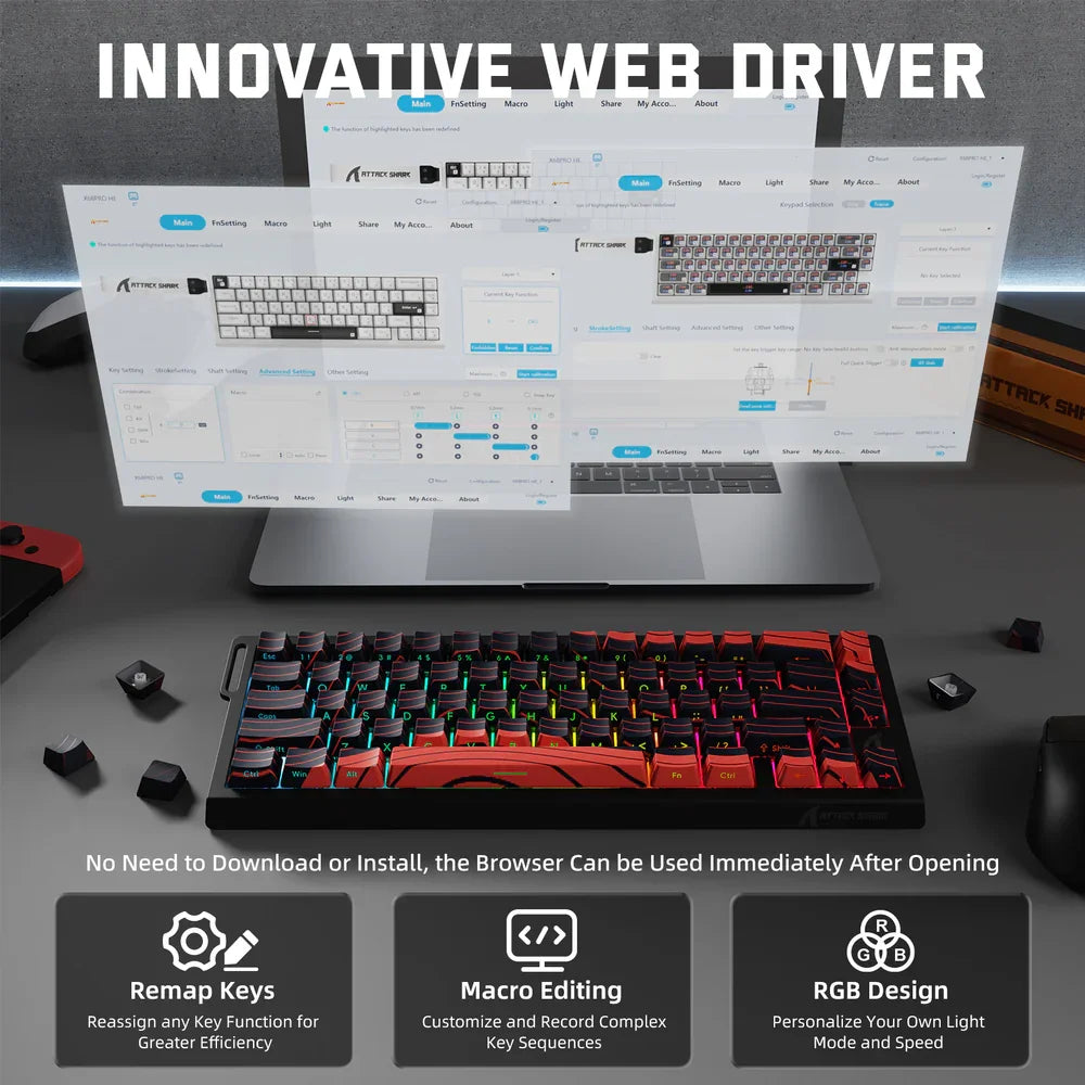 Ultra-Responsive Hall Effect Gaming Keyboard